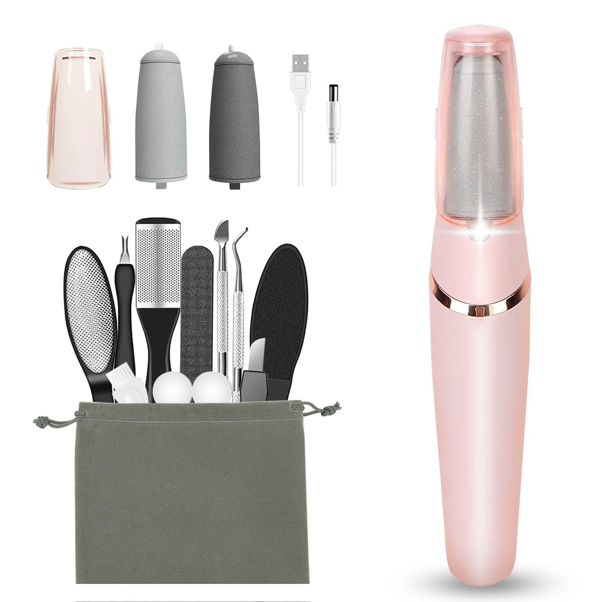 Haootadiy electric foot callus remover showing compact home-use design