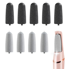 Haootadiy Pedi 9-pack replacement heads for at-home foot care, easy to swap and clean.