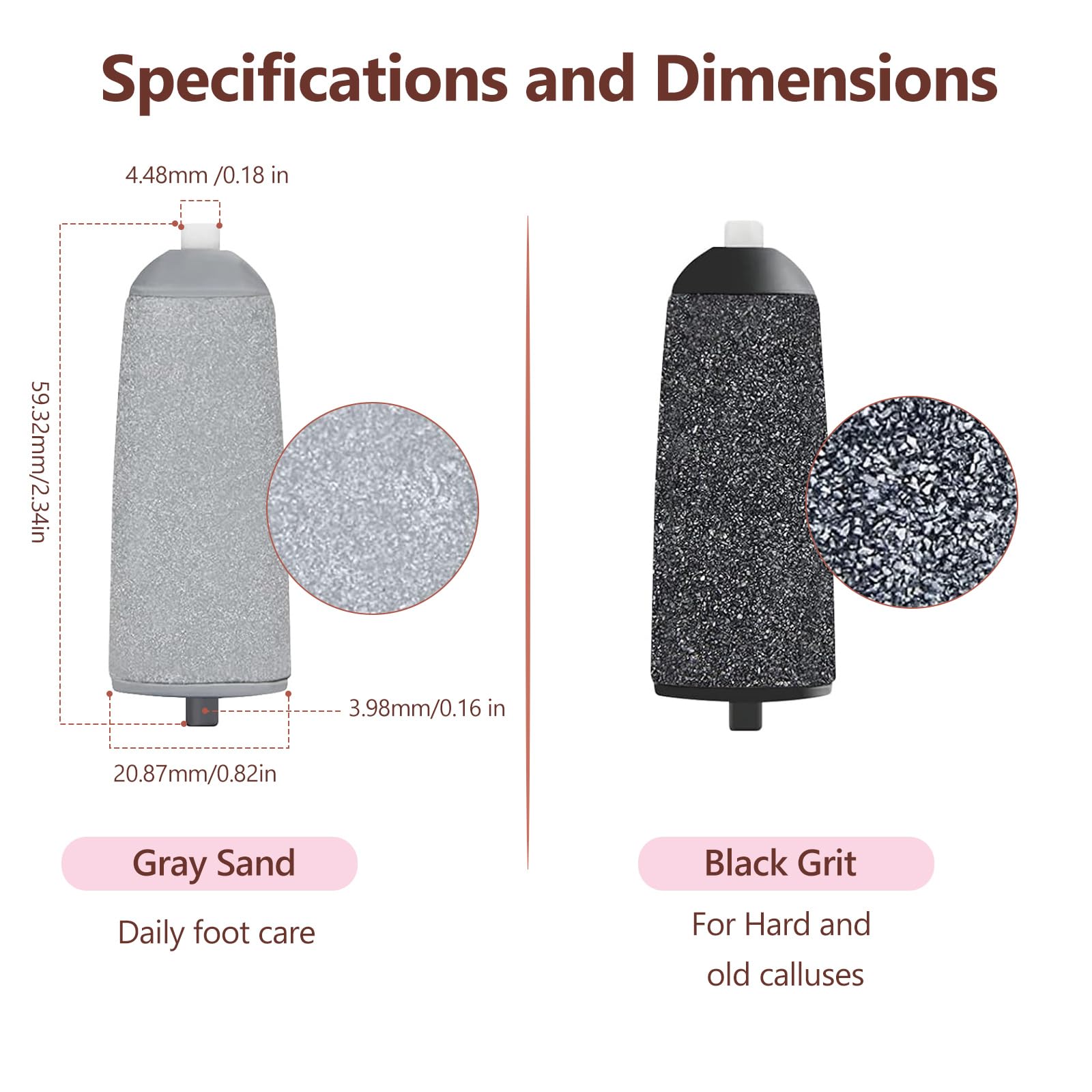 Haootadiy Pedi rough grinding head for deeper exfoliation on dry skin areas.