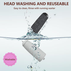 Haootadiy Pedi waterproof replacement heads for easy cleaning after use.
