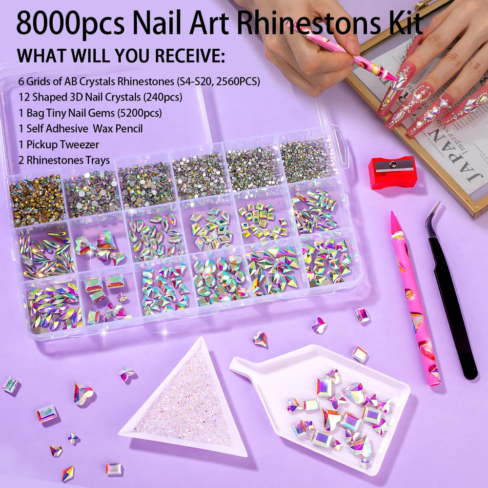 Haozher AB rhinestones closeup showing iridescent sparkle for chic nail art.