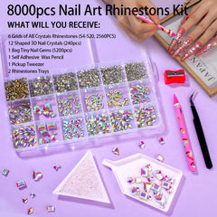 Haozher AB rhinestones closeup showing iridescent sparkle for chic nail art.