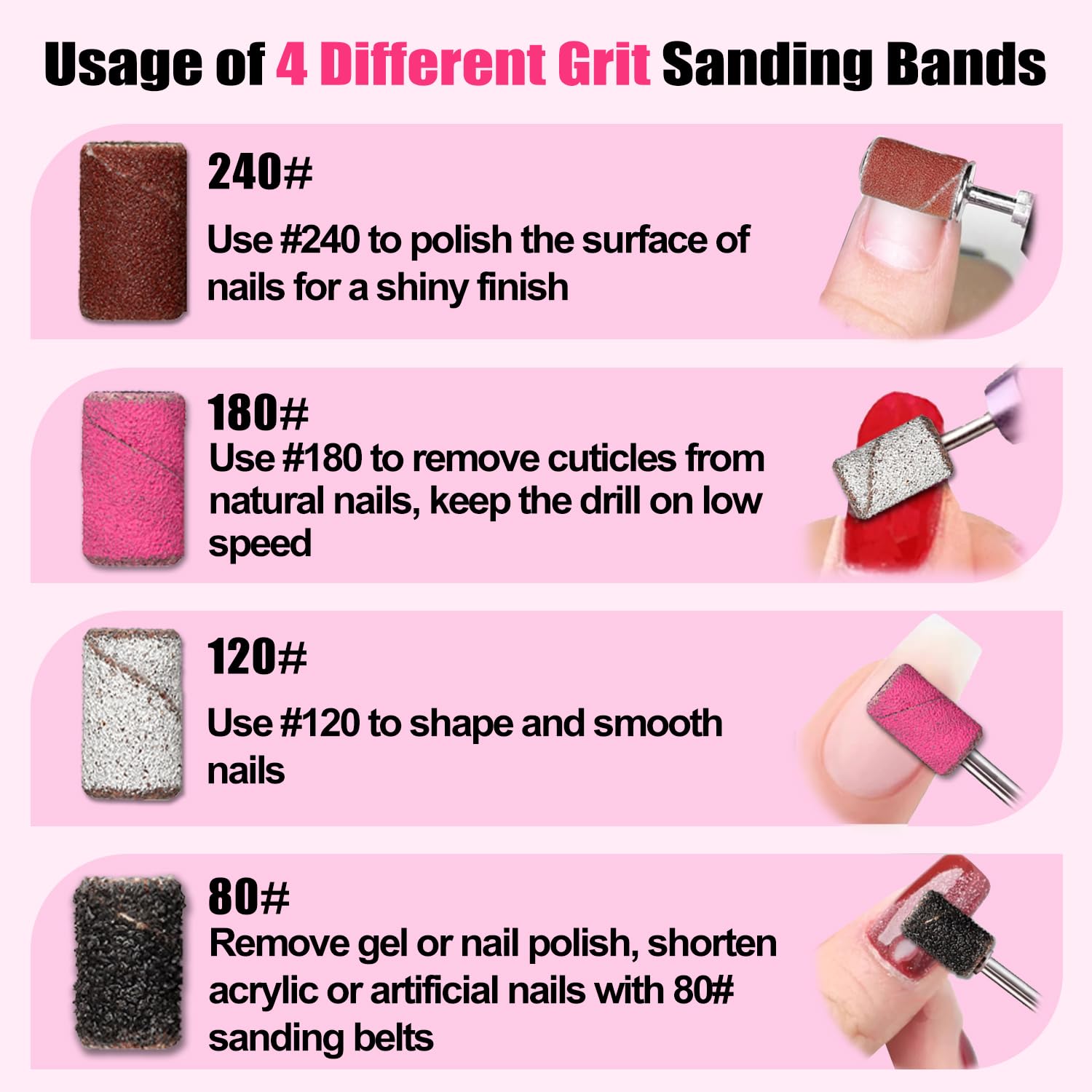 Haozher cuticle smoothing with nail drill for clean prep.