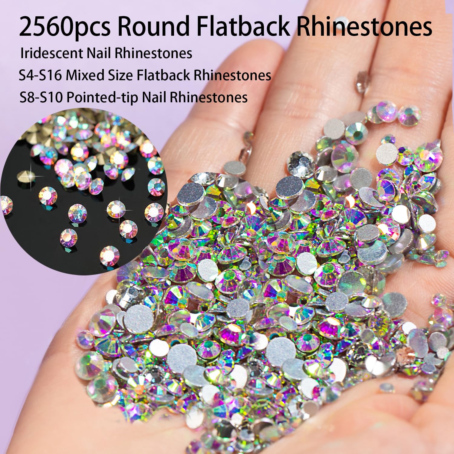 Haozher mini AB diamond beads closeup for delicate glitter accents.