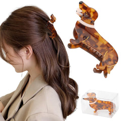 Hapdoo dachshund hair clip boxed for packaging and gifting.