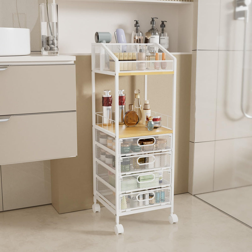 HapiRm modular makeup cart complements any decor and serves as a stylish display