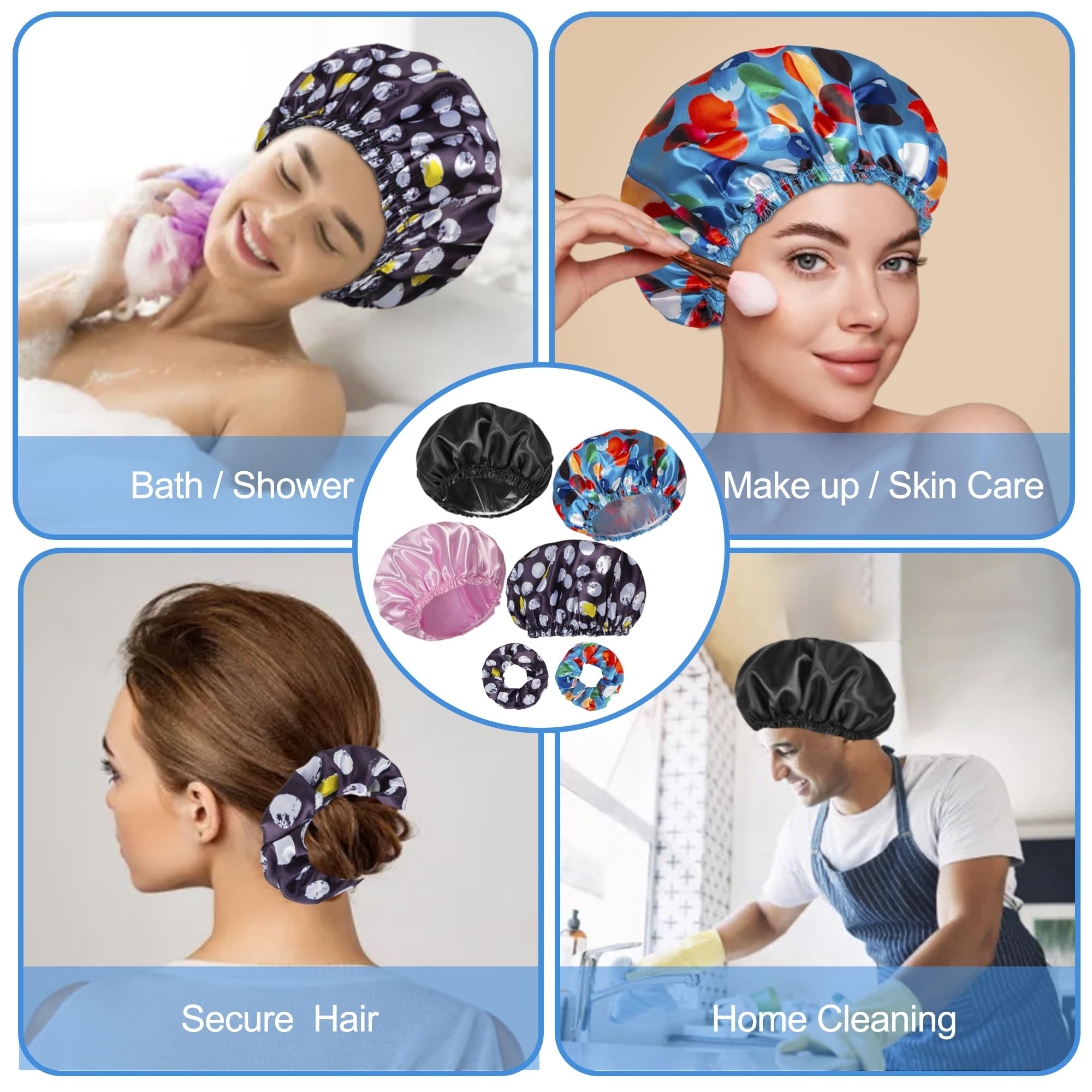 Happtiger adjustable elastic fit demonstration for different hair types and head sizes.