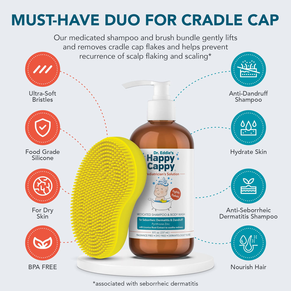 Happy Cappy medicated shampoo bottle for cradle cap and seborrheic dermatitis