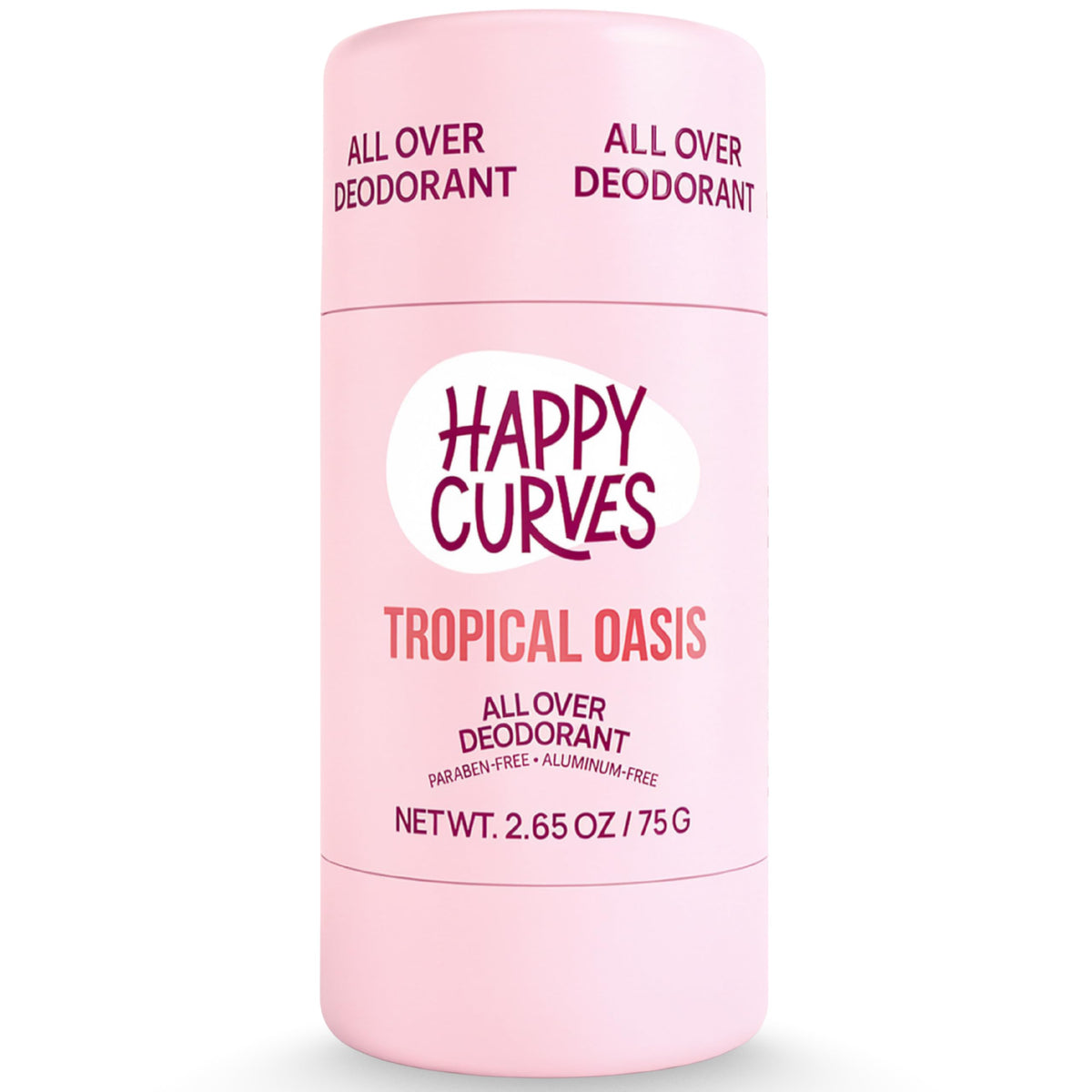 HAPPY CURVES desodorante corporal entero en botella Tropical Oasis para protección diaria