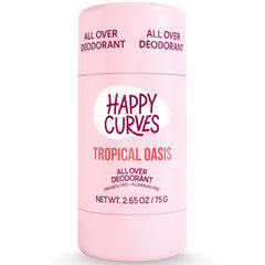 HAPPY CURVES desodorante corporal entero en botella Tropical Oasis para protección diaria
