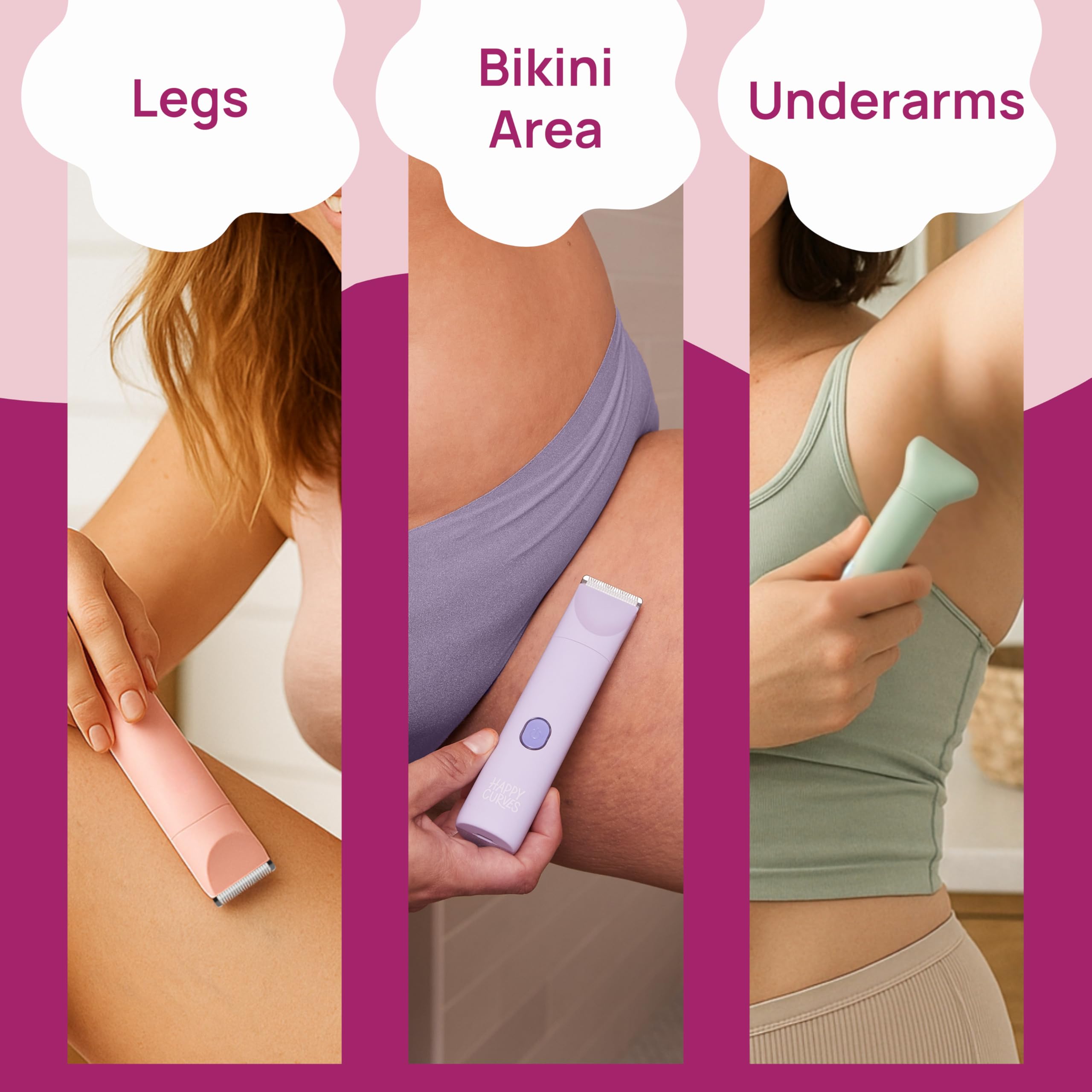 HAPPY CURVES Smoothie 2.0 adjustable guards for flexible lengths.