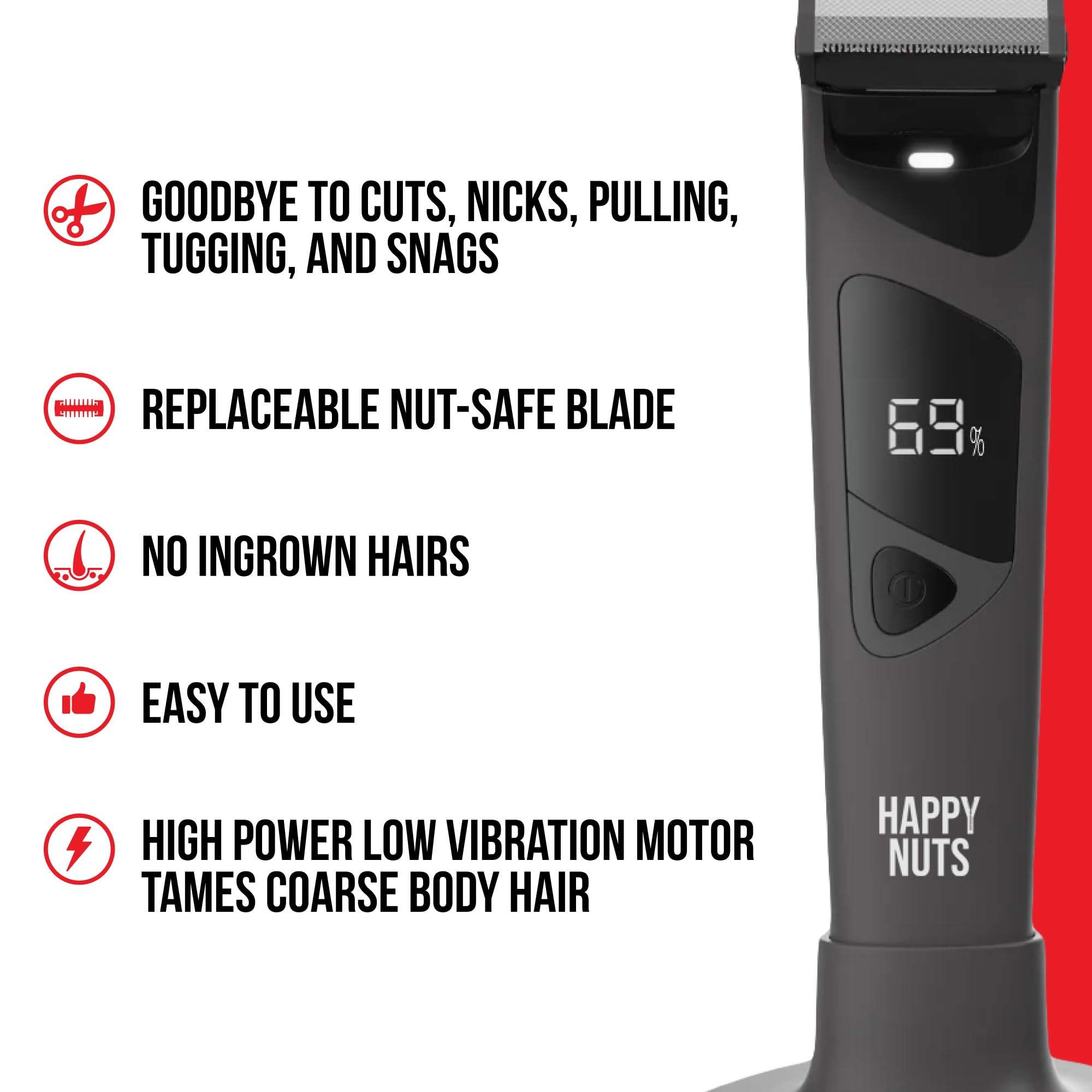 Happy Nuts Ballber Pro dual-sided ergonomic design reaches tight areas.