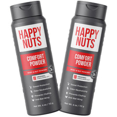 HAPPY NUTS Comfort Powder cap-dispense for precise, all-day comfort.