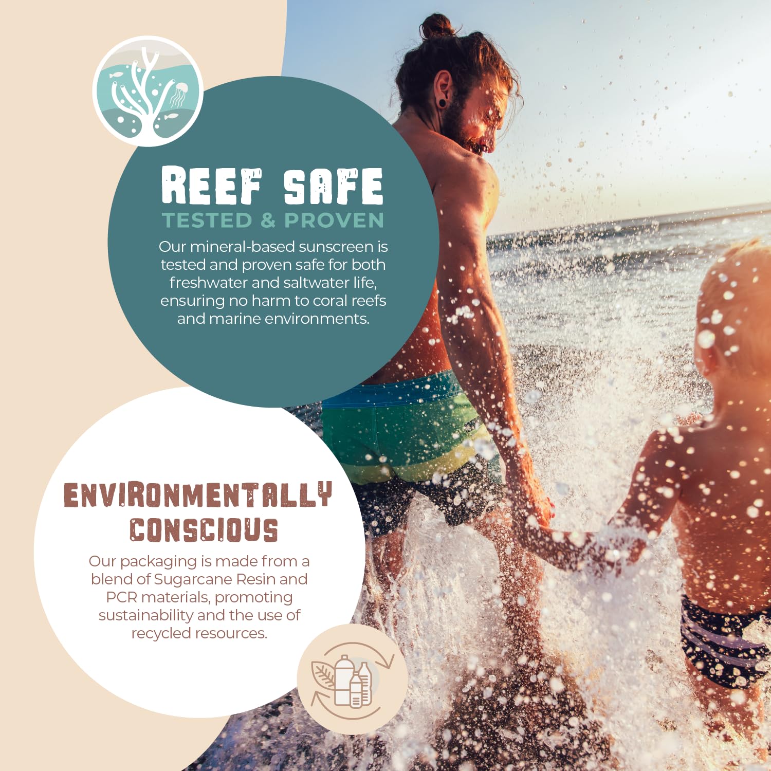 Chamomile and calendula moisturizing components in Happy Ocean sunscreen for skin.