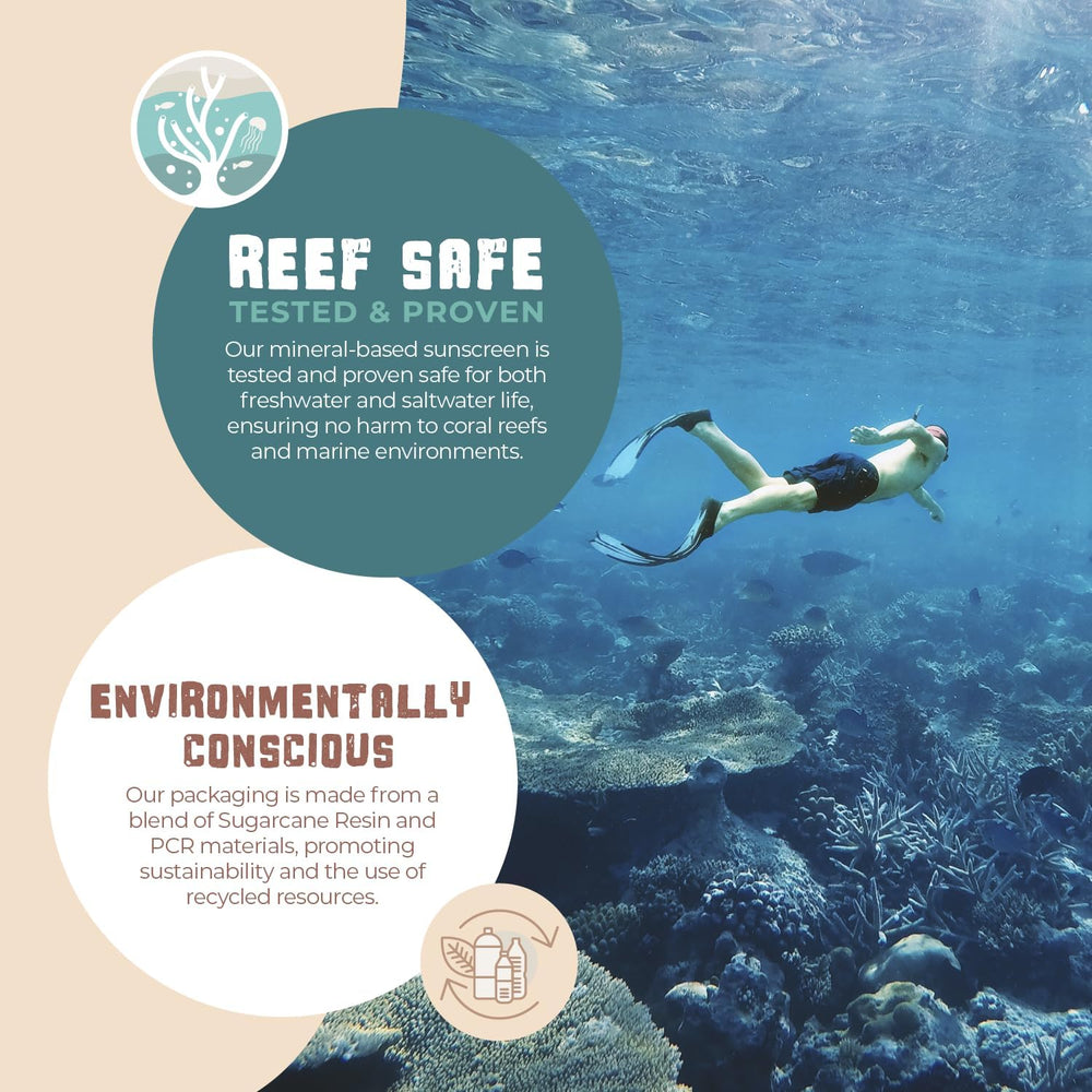Happy Ocean SPF 45 fragrance-free sunscreen ideal for sensitive skin.