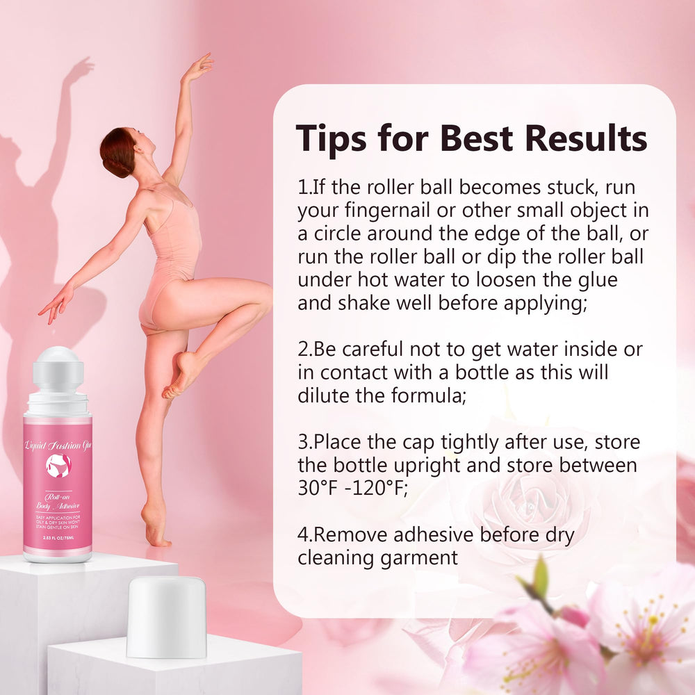 HappyAlley Body Adhesive shows a transparent, lightweight texture staying discreet on fabric.