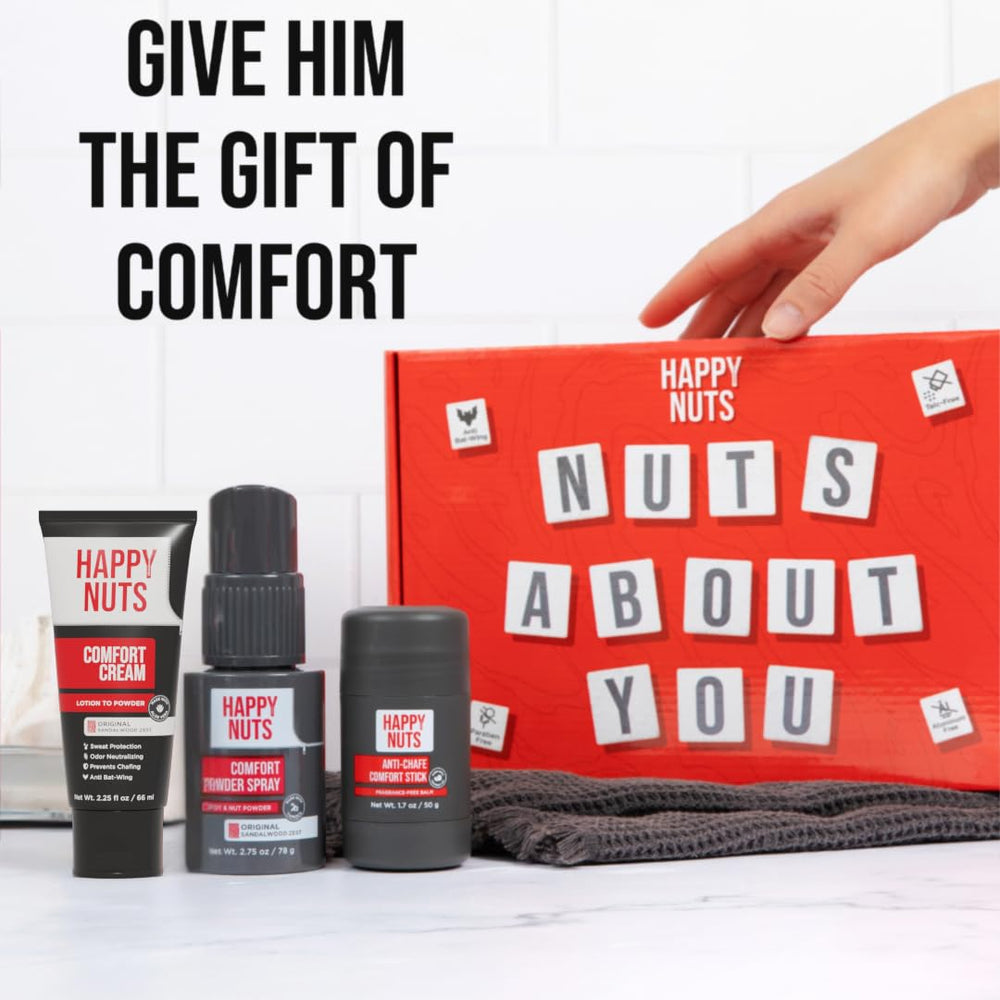 HAPPY NUTS ball deodorant cream for groin-area dryness and comfort.