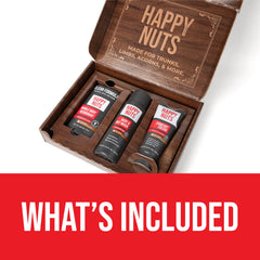 HAPPY NUTS Body Wash provides refreshing, masculine lather for a great shower.