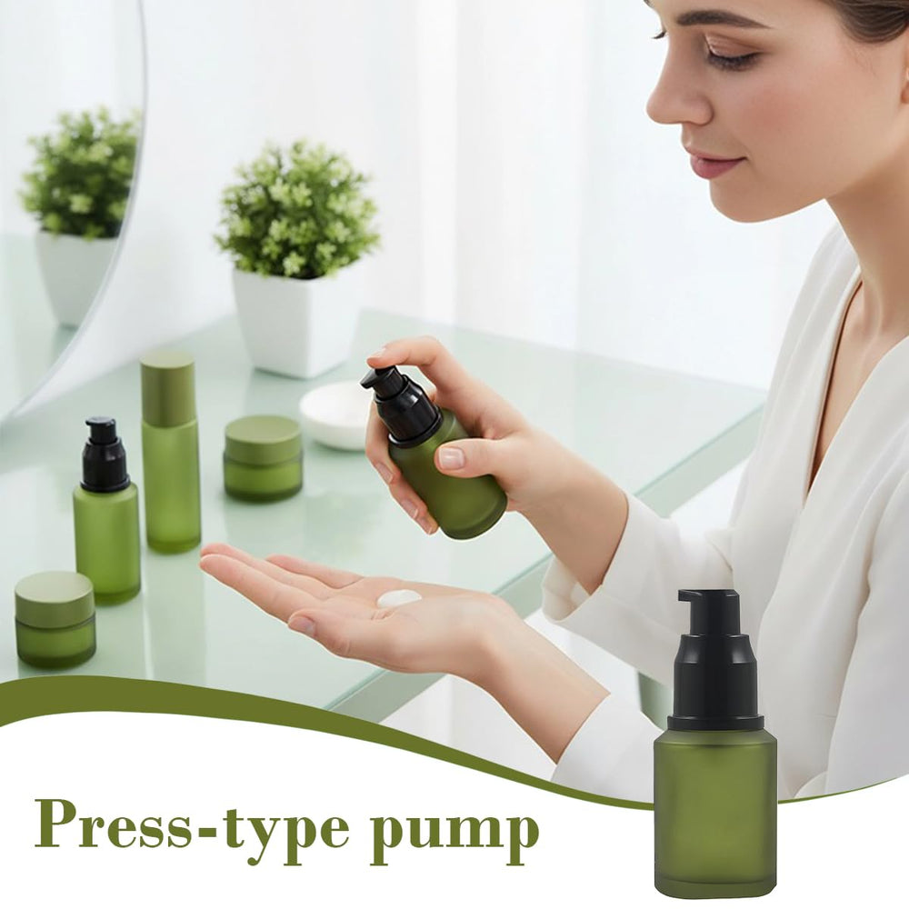 Happyupcity bottle storing lotions and essential oils in a durable glass container