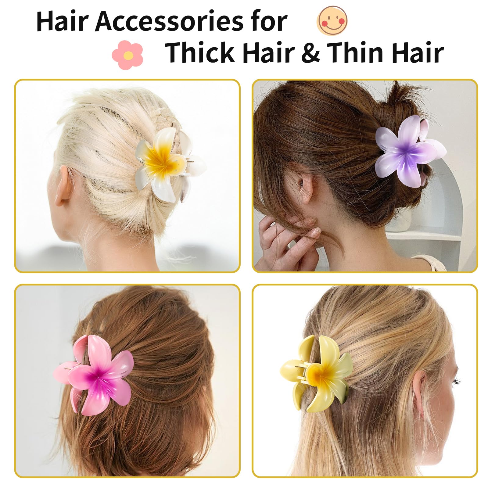 HAPTIME yellow plumeria flower clip brings sunshine vibe and light feel