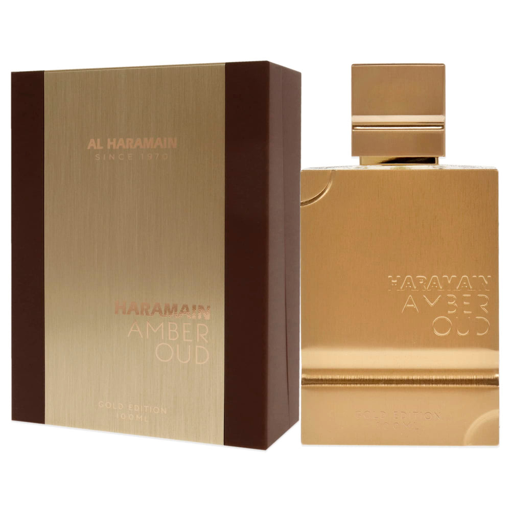 Haramain Amber Oud Gold Edition spray bottle ready for daily wear.