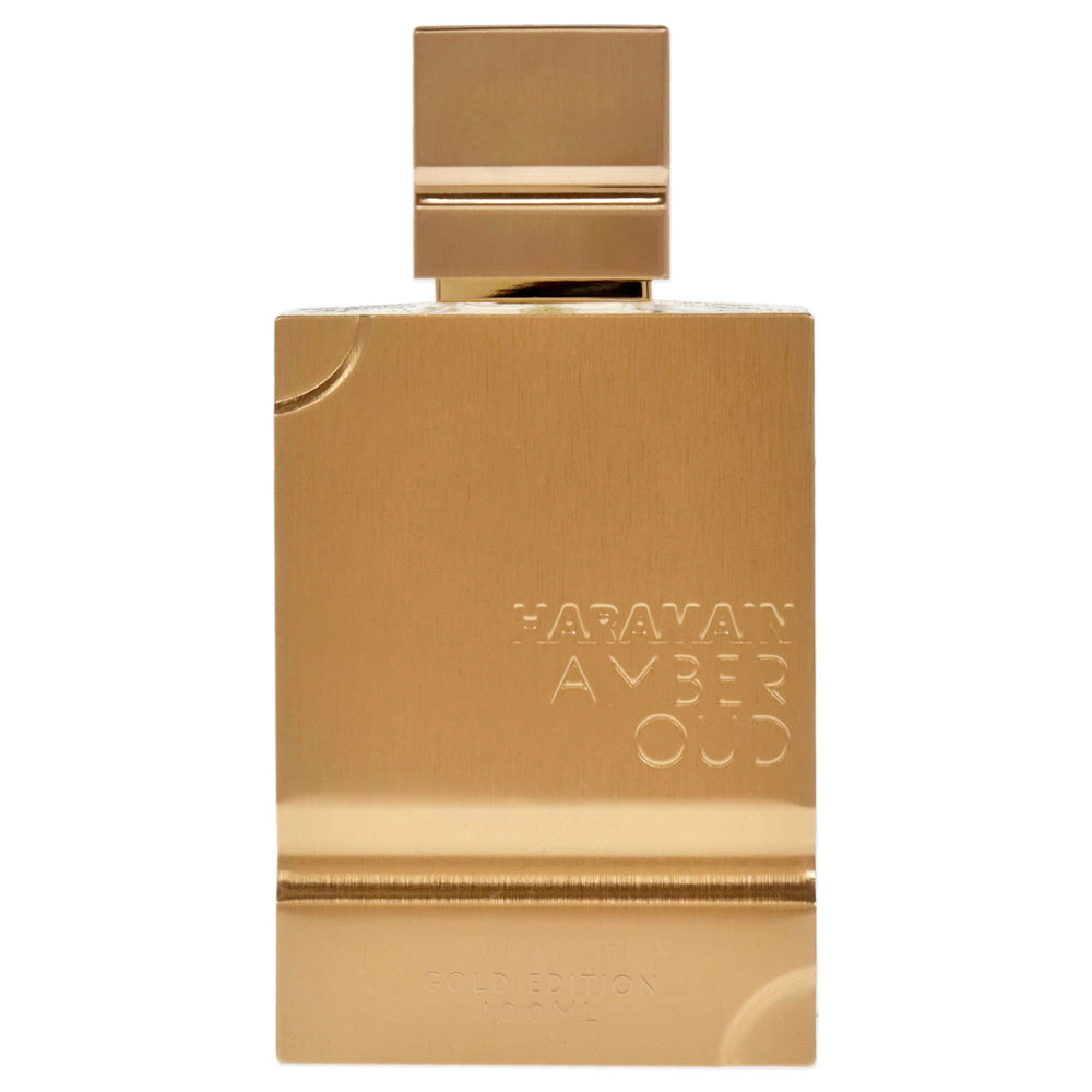 Haramain Amber Oud Gold Edition top notes with bergamot for a fresh opening.