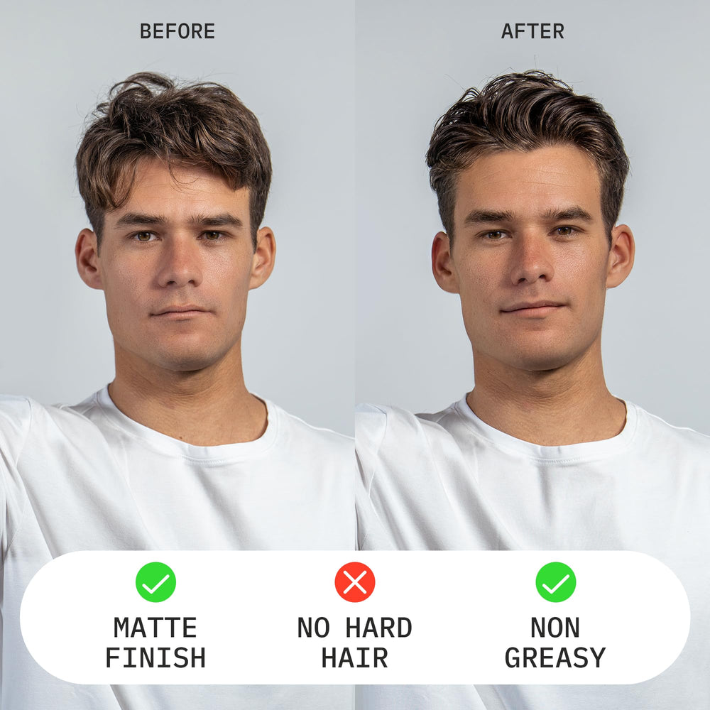 Hair styled with Hardworking Gentlemen Hair Clay showing natural matte texture