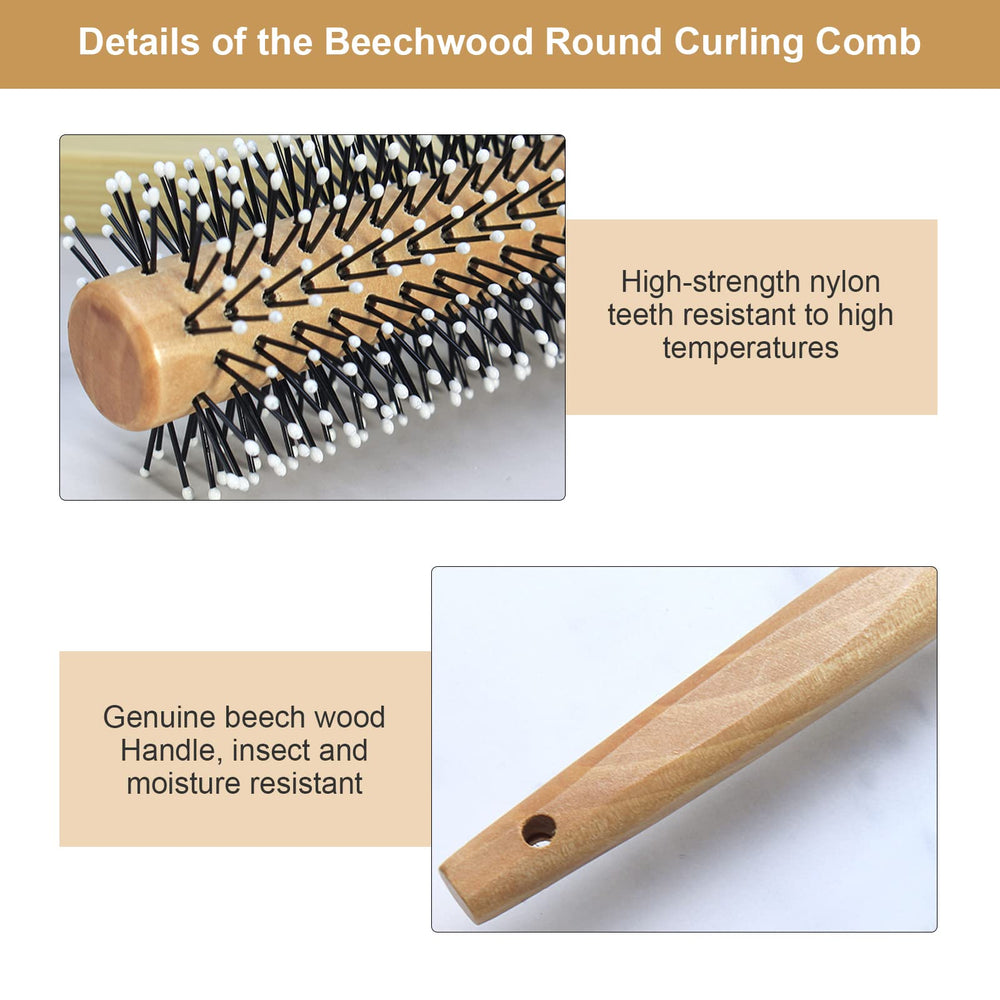 Harewu wooden handle brush with nylon pins for smooth detangling