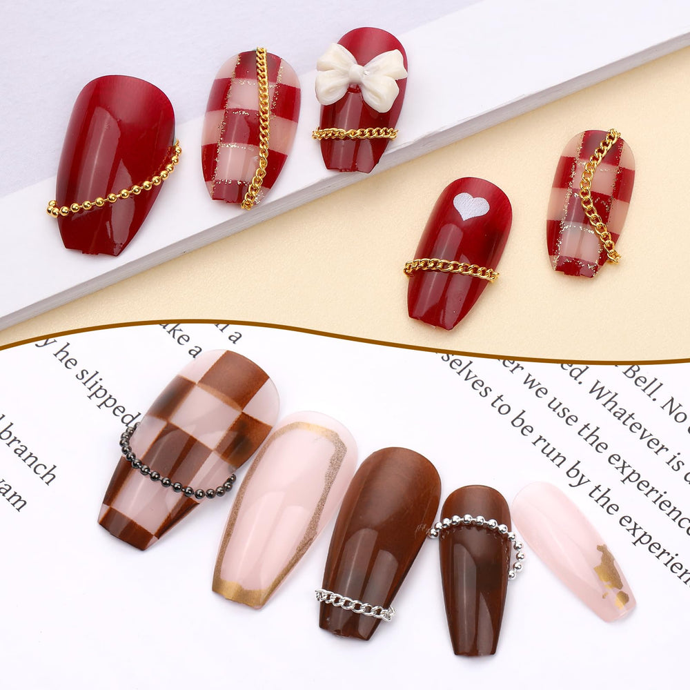 Hariendny diseño 3D de cadenas para uñas, aporta volumen a tu manicura.