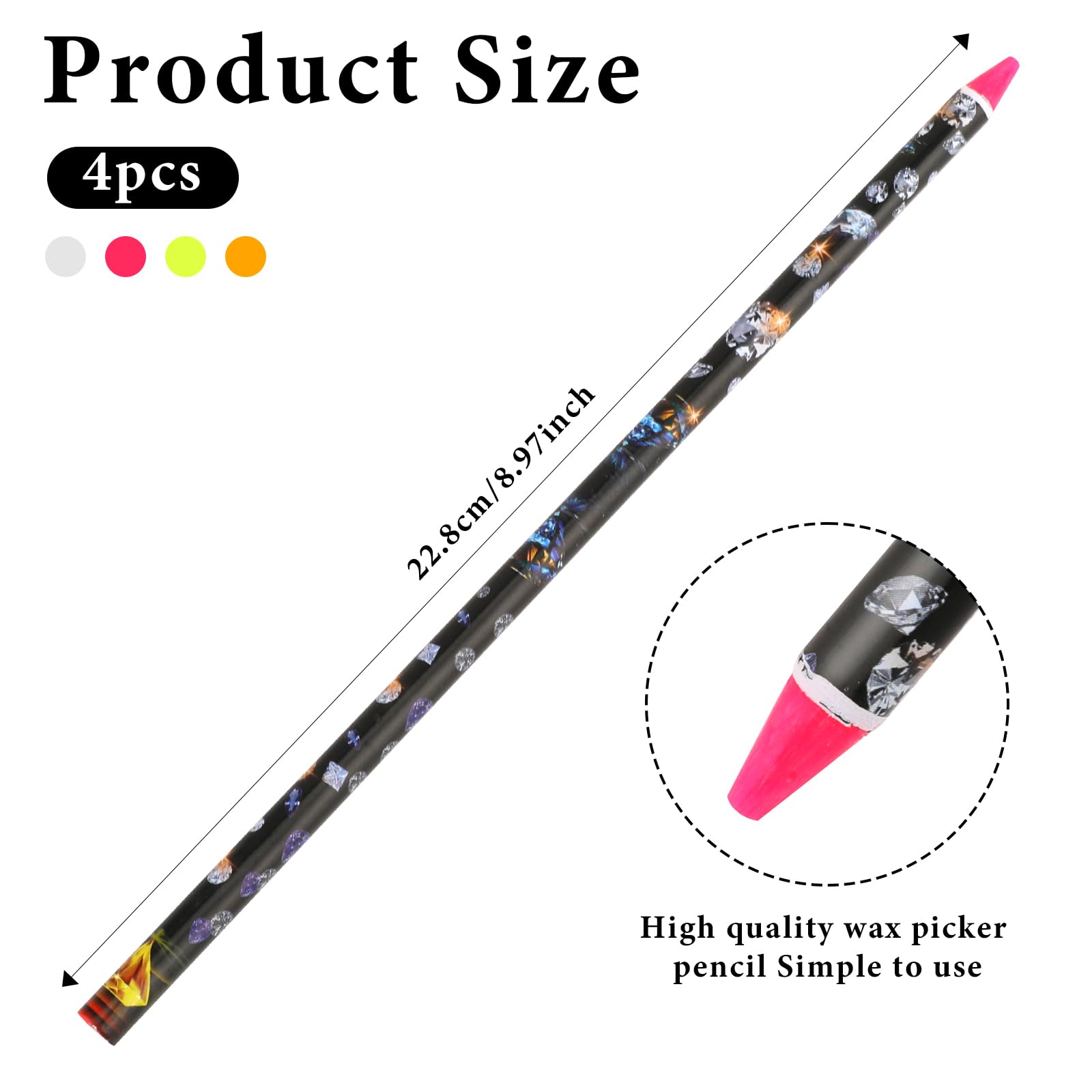 Hariendny diamond pen tip close-up shows easy rhinestone pickup