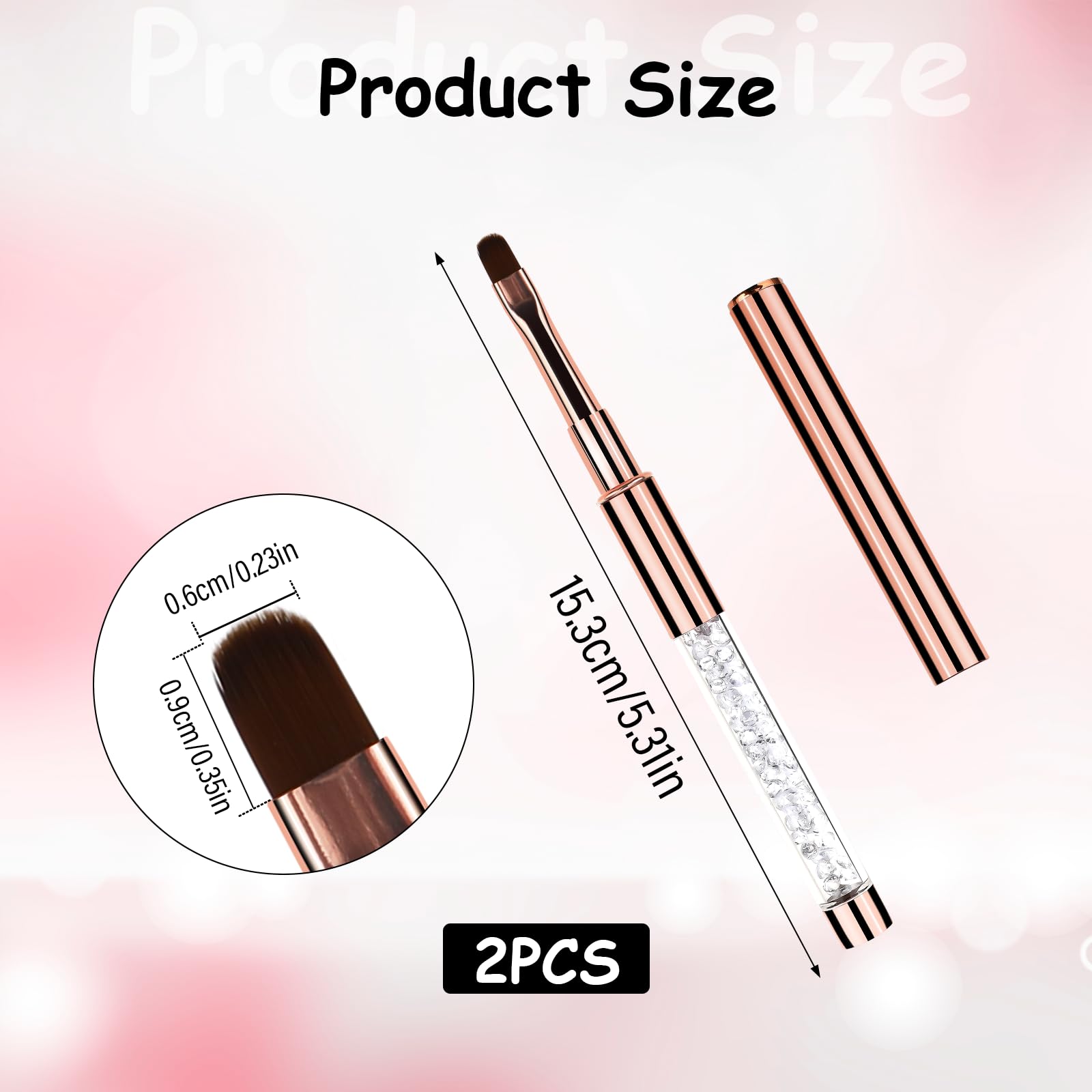 Hariendny rose gold brush set shown in packaging for easy storage.