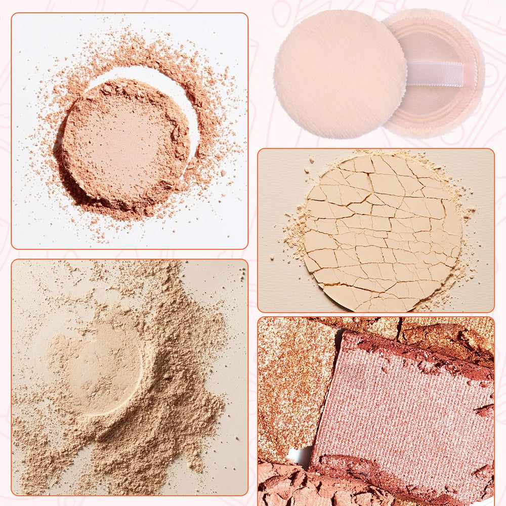 Hariendny round velour face powder pad fits 2.36 inch diameter for easy use.