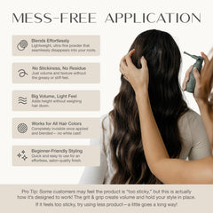 Harmonize Beauty Root Texture Powder delivers an oil-absorbing, residue-free finish.