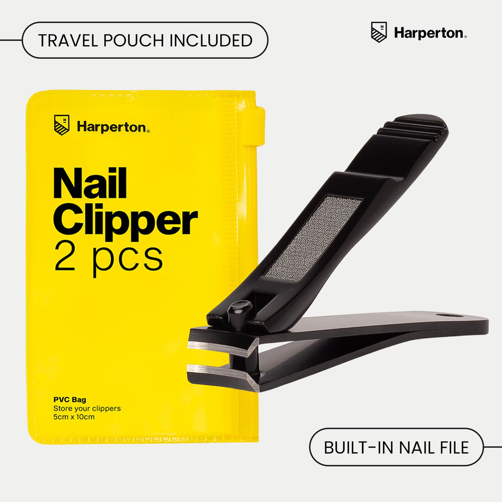 Harperton compact clipper set in black with zippered travel pouch.