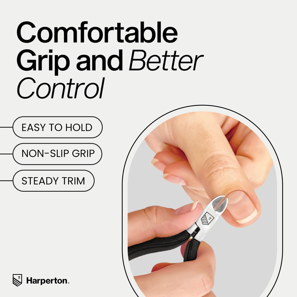 Harperton Cuticle Trimmer compact size fits travel manicure kit.