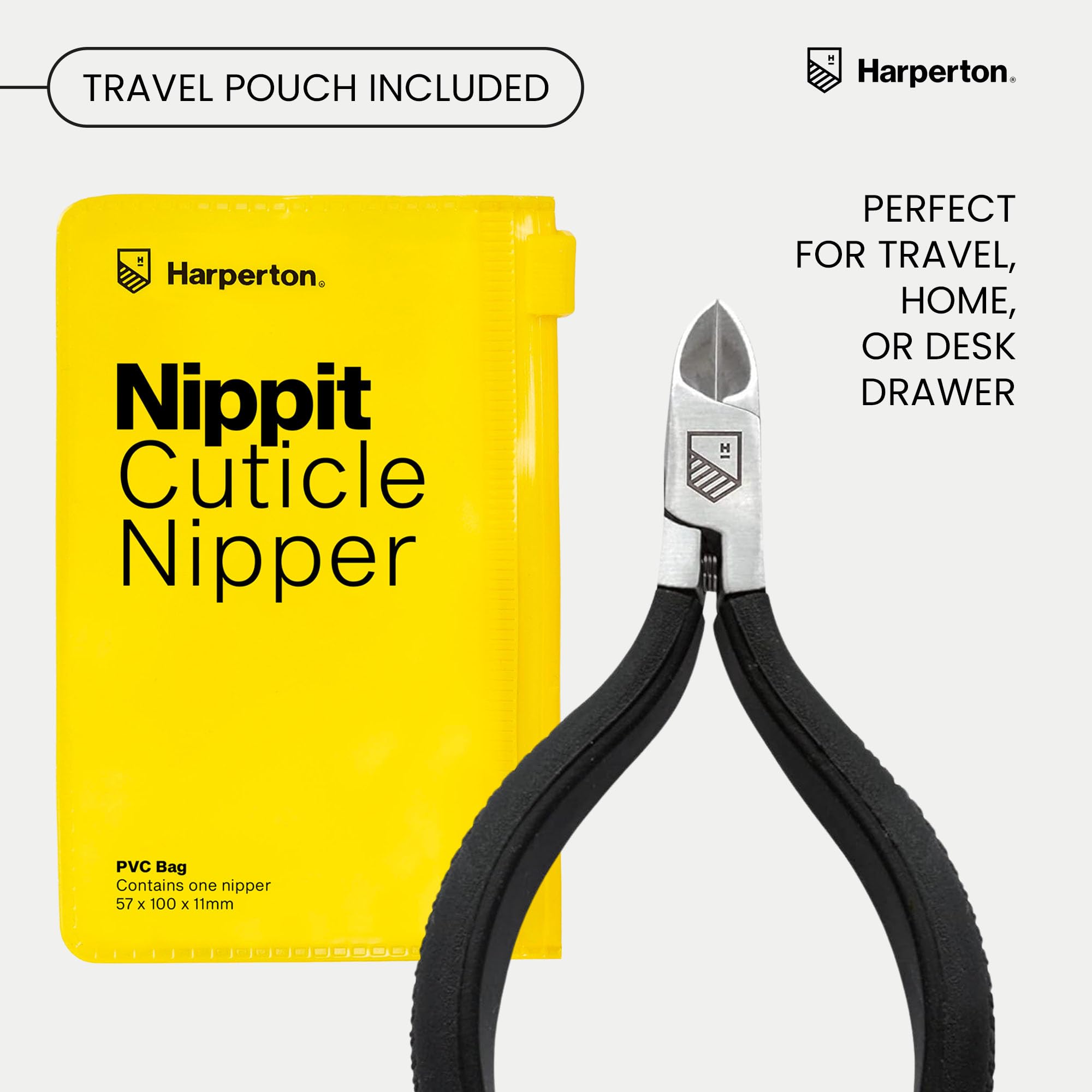 Harperton Cuticle Trimmer used as a versatile pedicure and manicure tool.