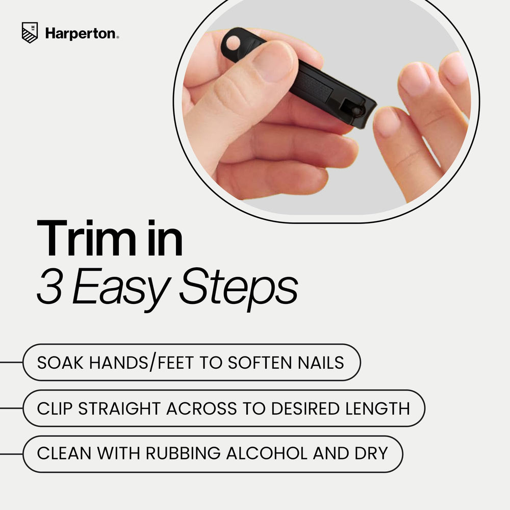 Harperton hygienic design with separate clippers for toes and fingers.