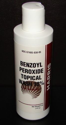 Harris Pharmaceuticals Benzoyl Peroxide 10% Acne Wash: etiqueta clara para uso diario seguro