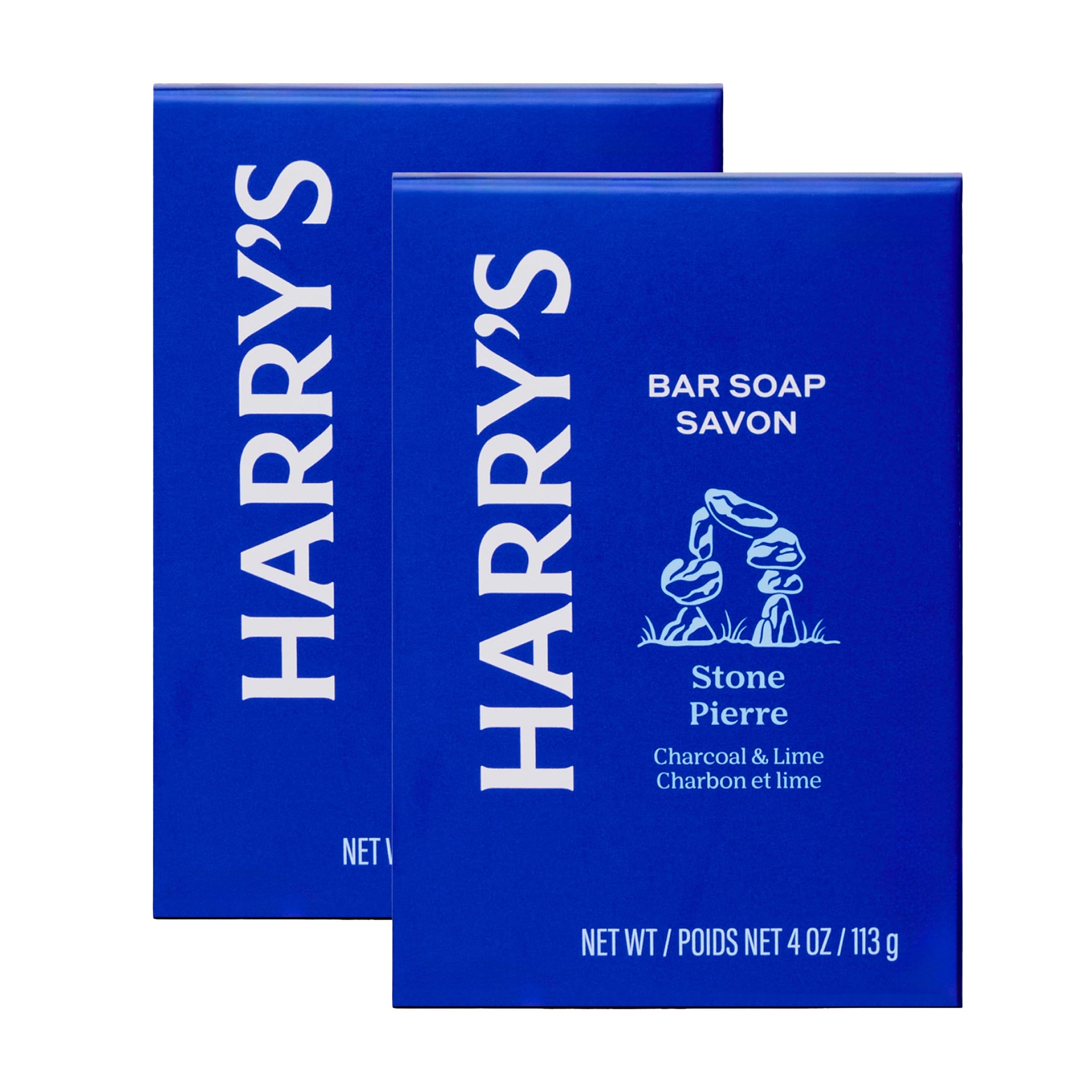 Harry's Barra de Jabón para Hombres Piedra con espuma densa y limpieza suave.