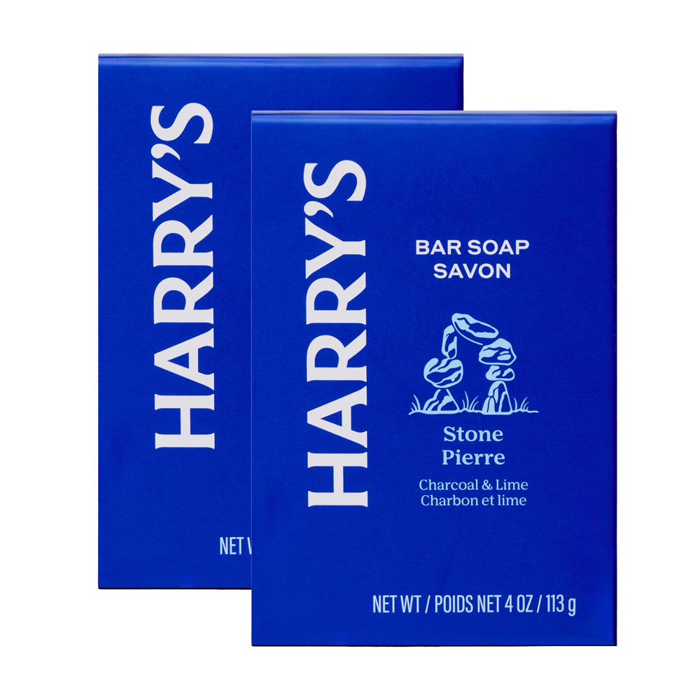 Harry's Barra de Jabón para Hombres Piedra con espuma densa y limpieza suave.