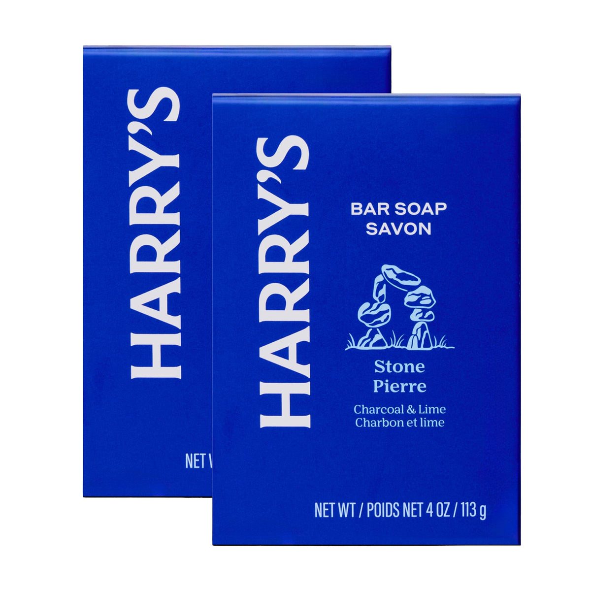 Harry's Barra de Jabón para Hombres Piedra con espuma densa y limpieza suave.