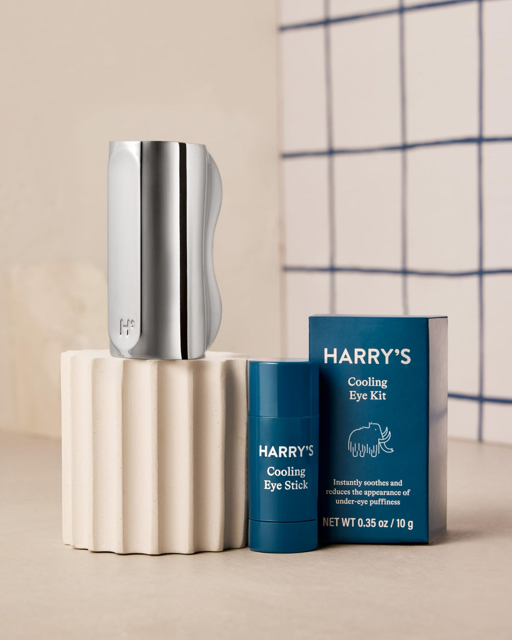Evening routine shot with Harry's kit for soothing care.