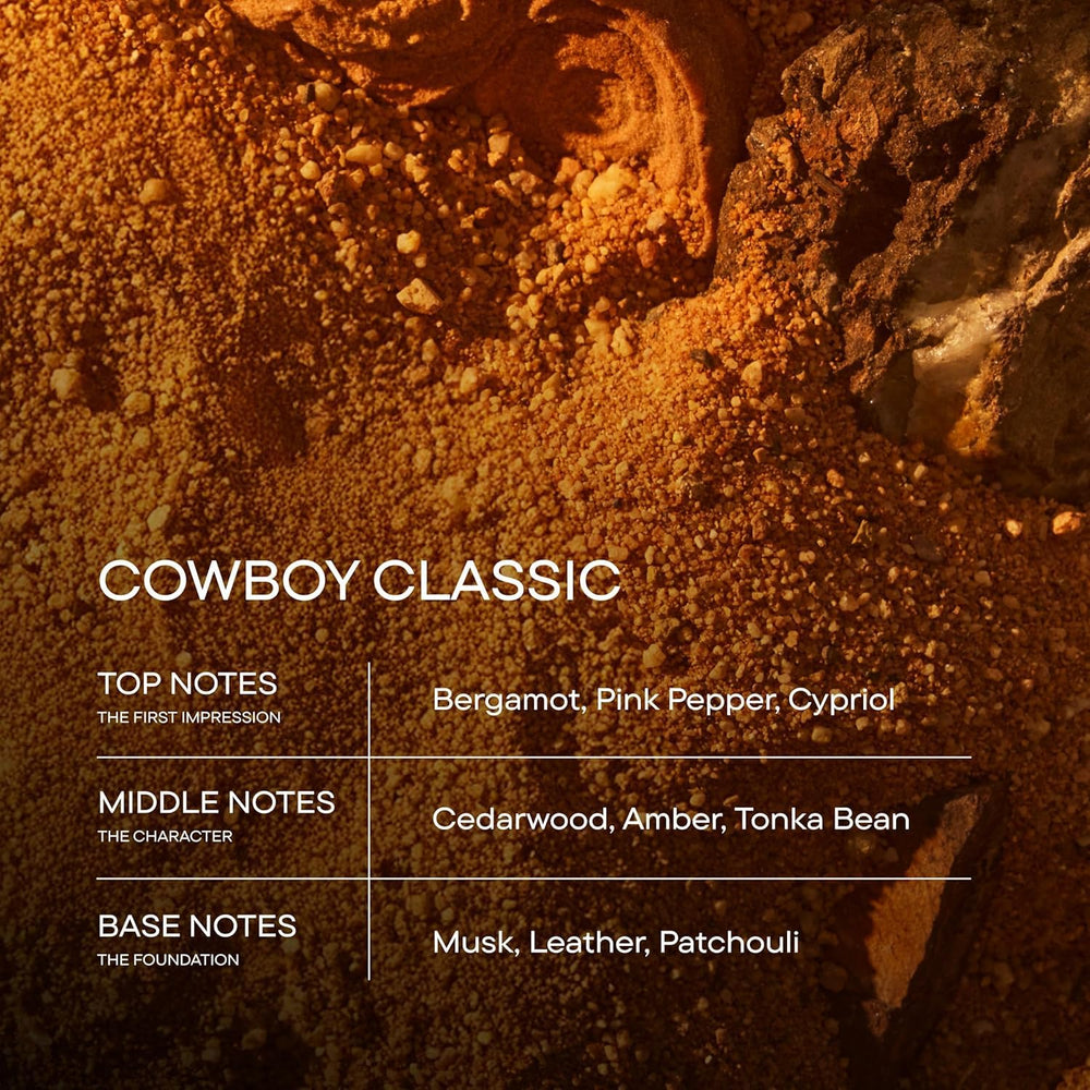 Premium packaging and gift-ready presentation for Harry's Cowboy Classic fragrance.