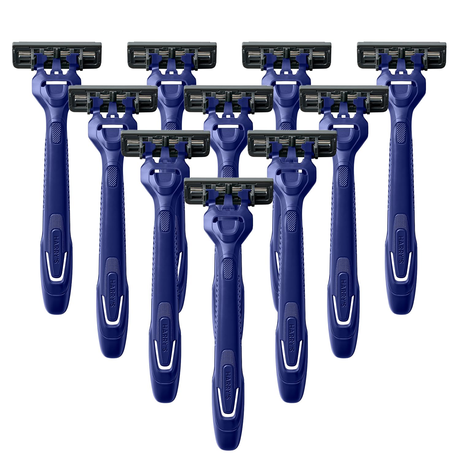 Harry's disposable razors 10-count pack for easy travel grooming.