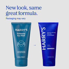 Harry's limpiador facial exfoliante con espuma cremosa para piel limpia y renovada.