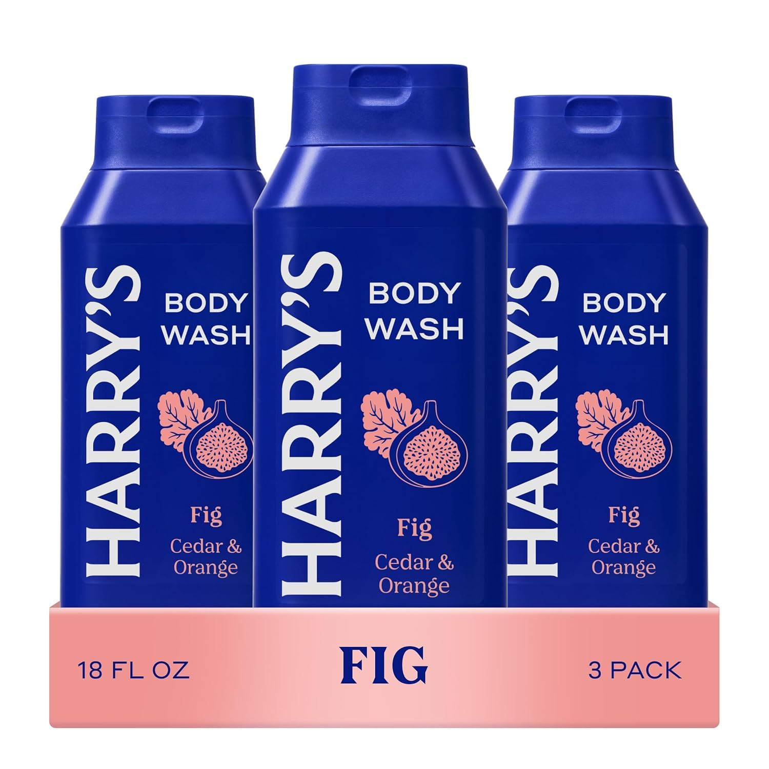 Harry's Fig Body Wash bottle with rich lather for daily cleansing.