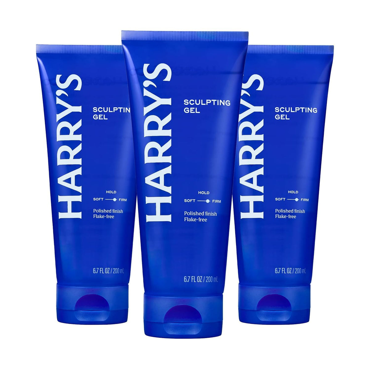 Harry's Hair Gel bottle front shows firm hold for all-day style.