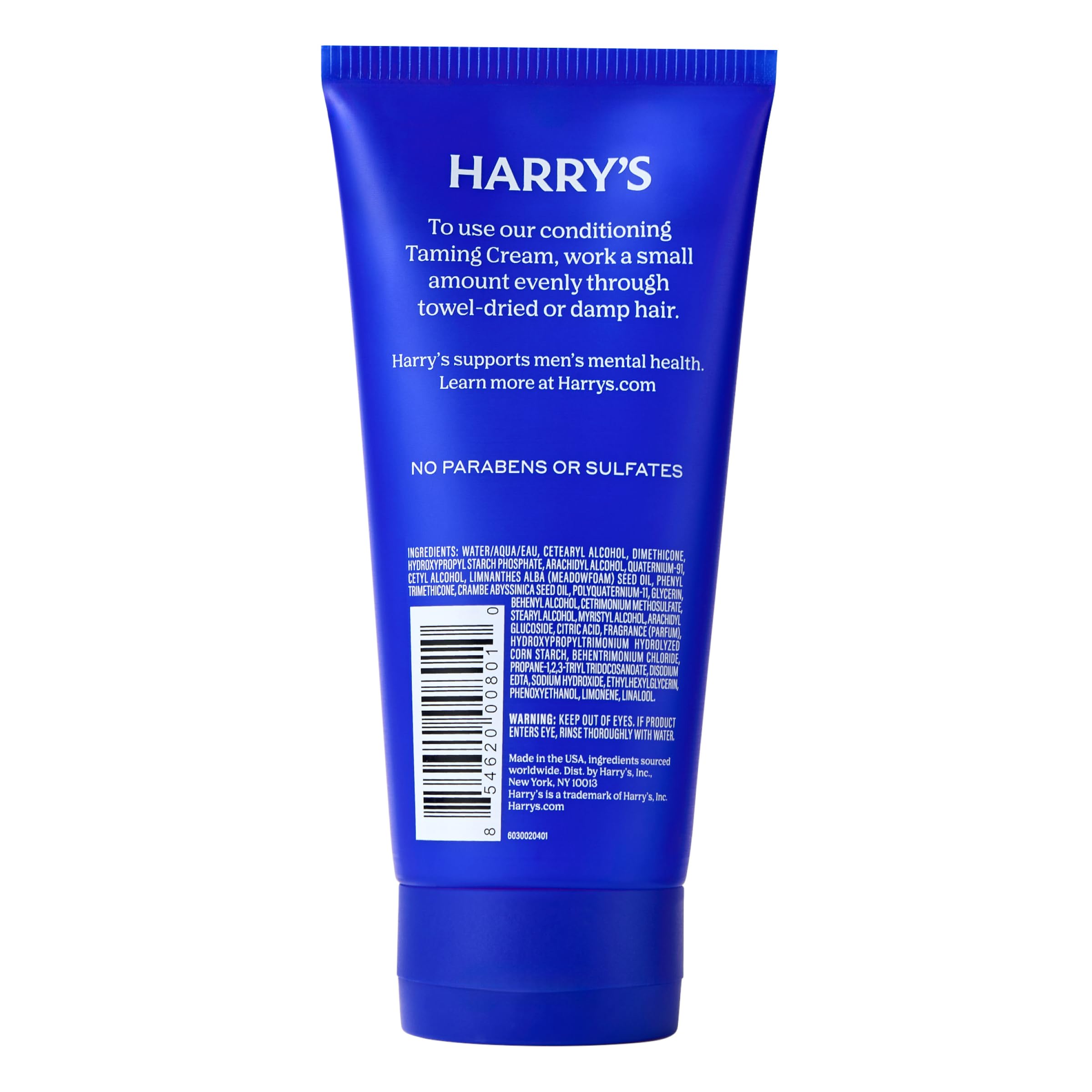 Harry's Hair Taming Cream subtle coconut herb scent in use