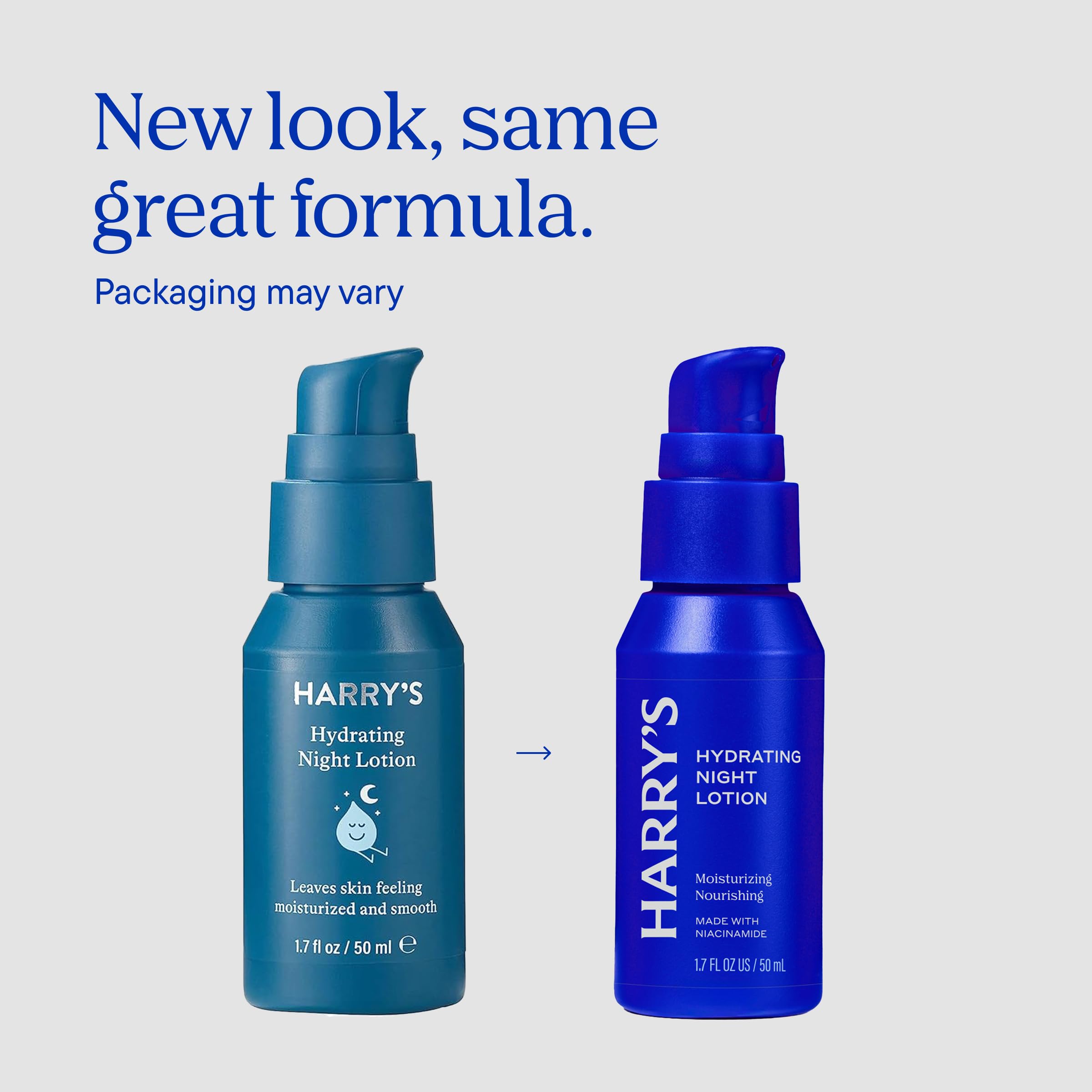 Harry's Hydrating Night Lotion cream texture highlighting lightweight, fast-absorbing formula.