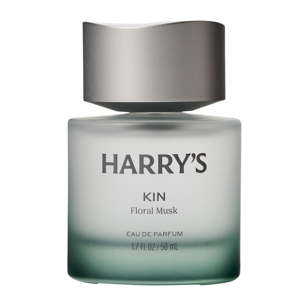 Harry's Kin bottle front view, showcasing a refined floral musk scent for daily wear.